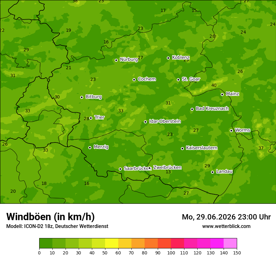 Maximale Windböen