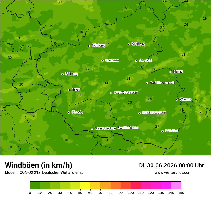 Maximale Windböen