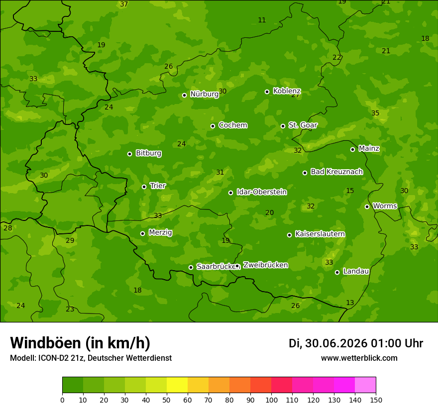 Maximale Windböen