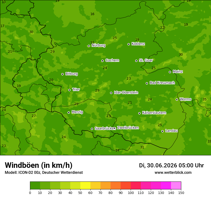 Maximale Windböen