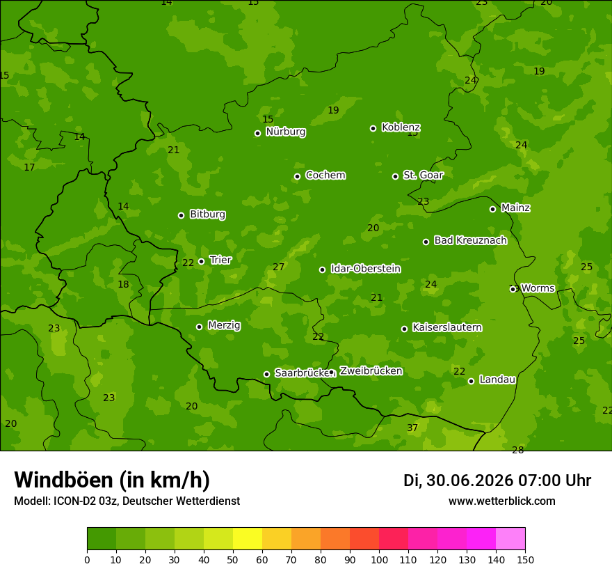 Maximale Windböen