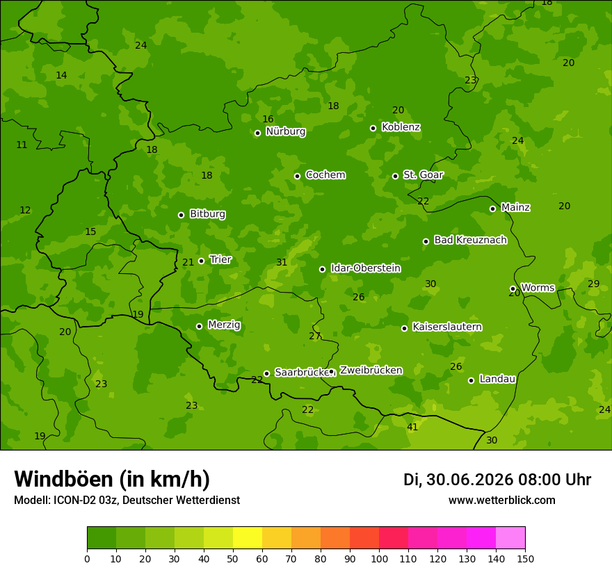 Maximale Windböen