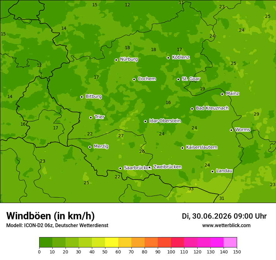 Maximale Windböen