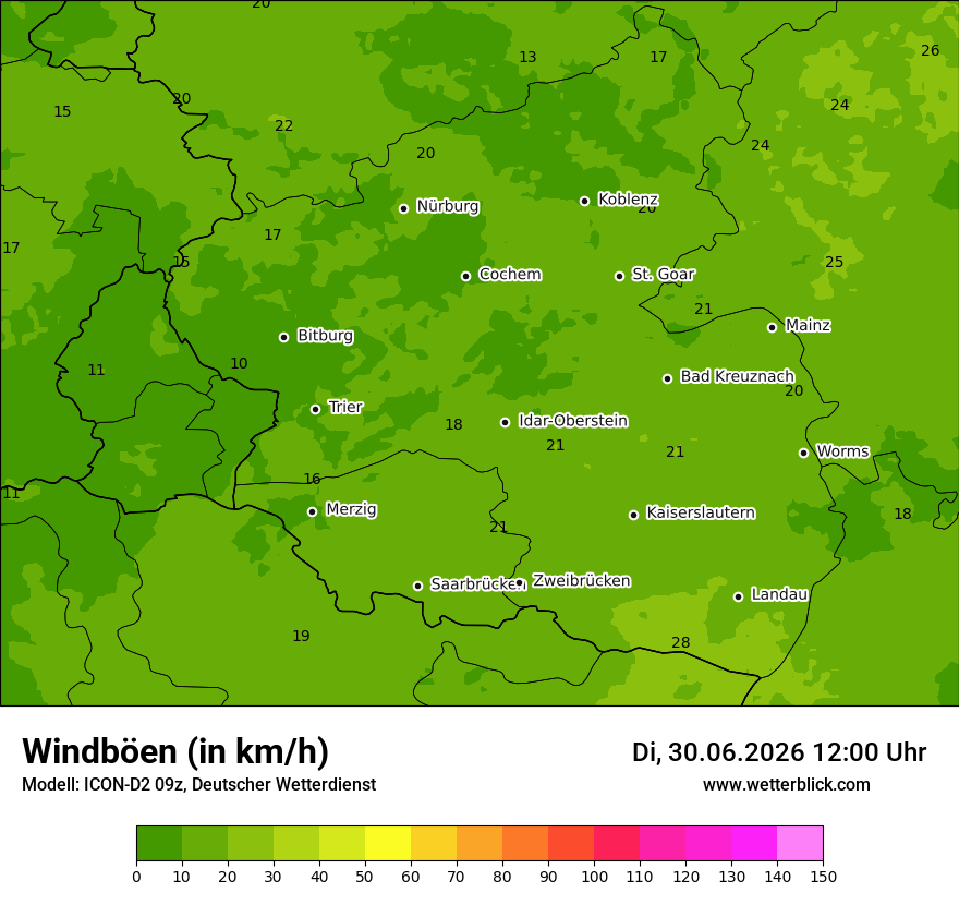 Maximale Windböen