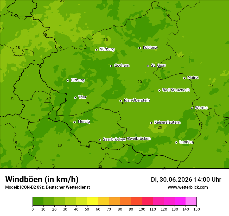 Maximale Windböen