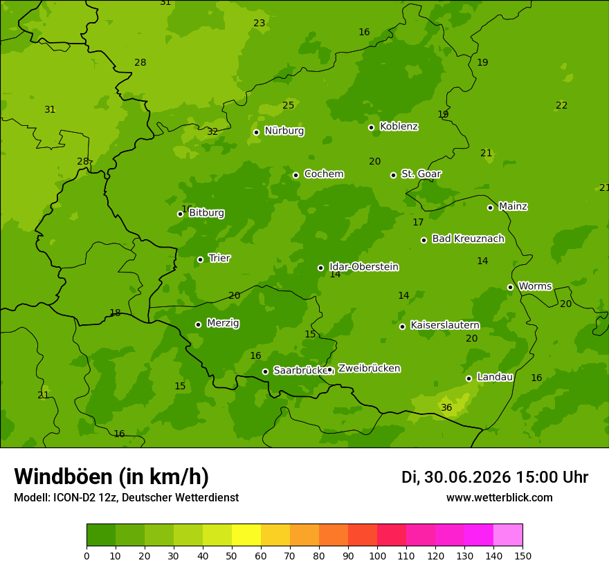 Maximale Windböen