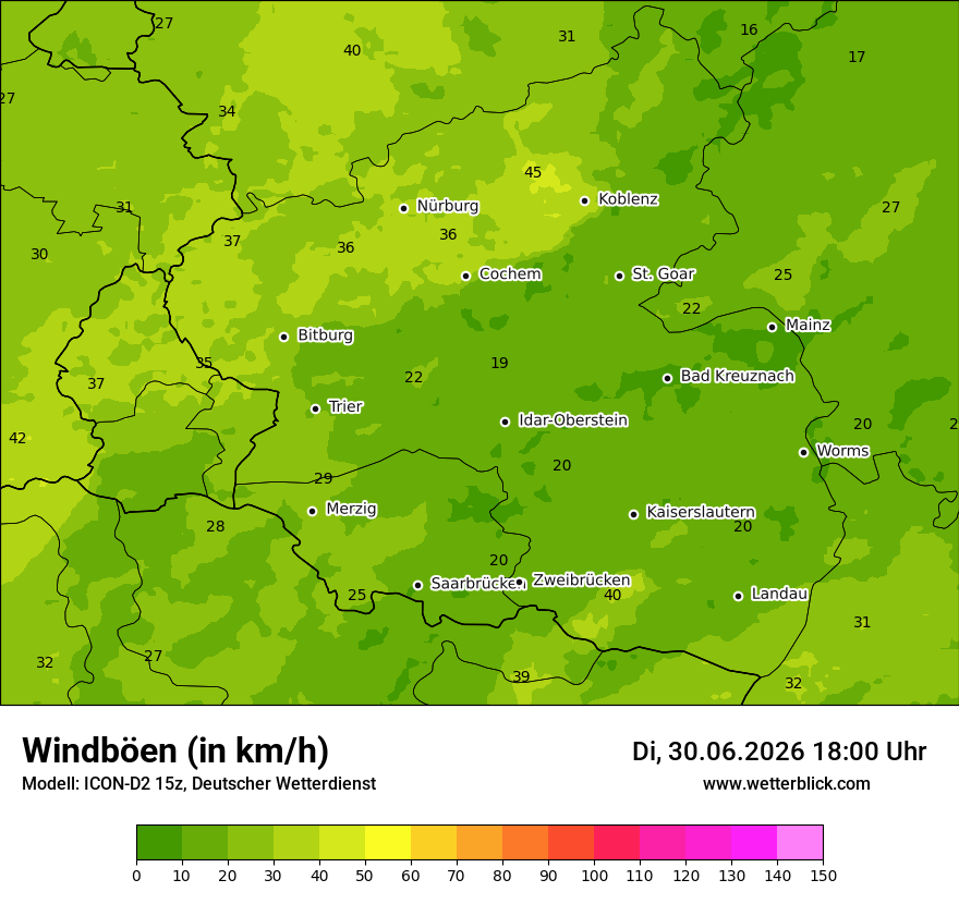 Maximale Windböen