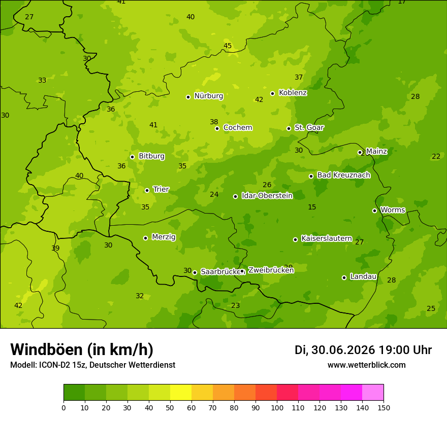 Maximale Windböen
