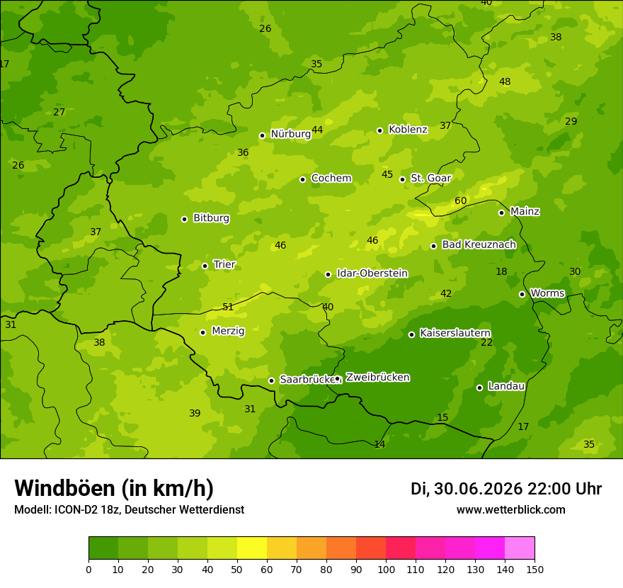 Maximale Windböen