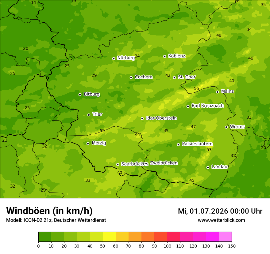 Maximale Windböen