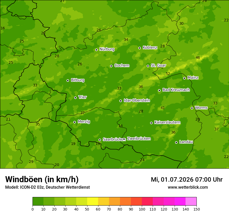 Maximale Windböen
