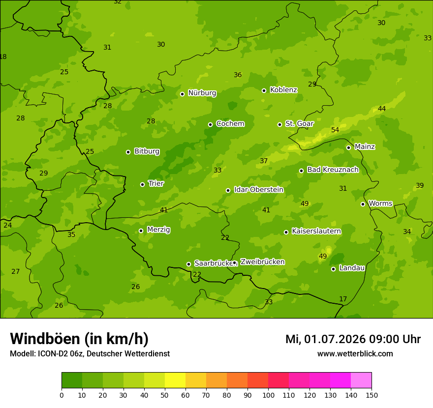 Maximale Windböen