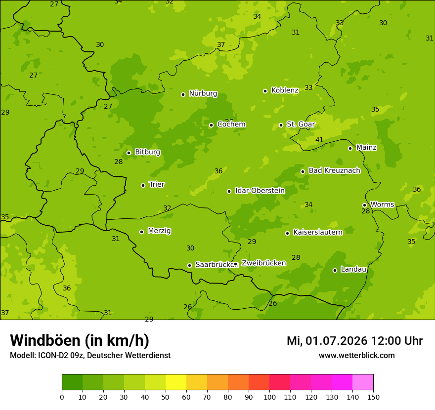 Maximale Windböen