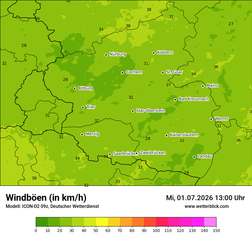 Maximale Windböen