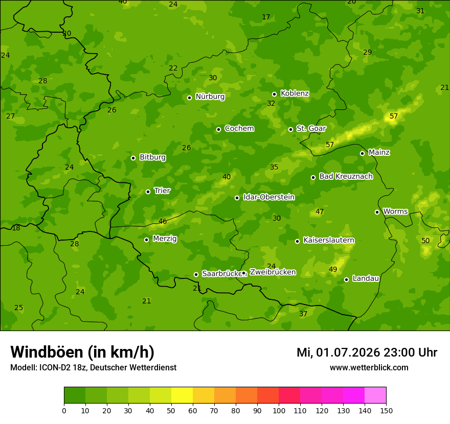 Maximale Windböen