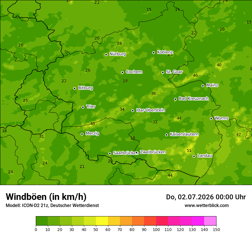 Maximale Windböen
