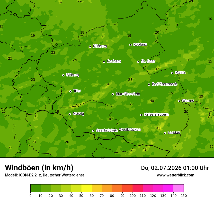 Maximale Windböen