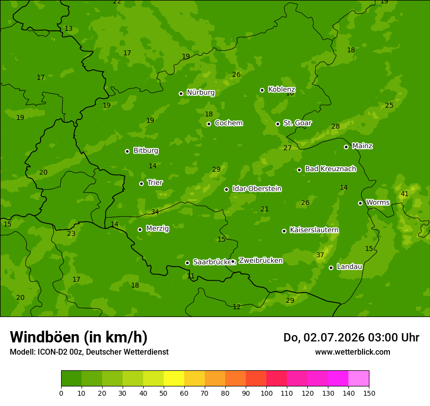Maximale Windböen