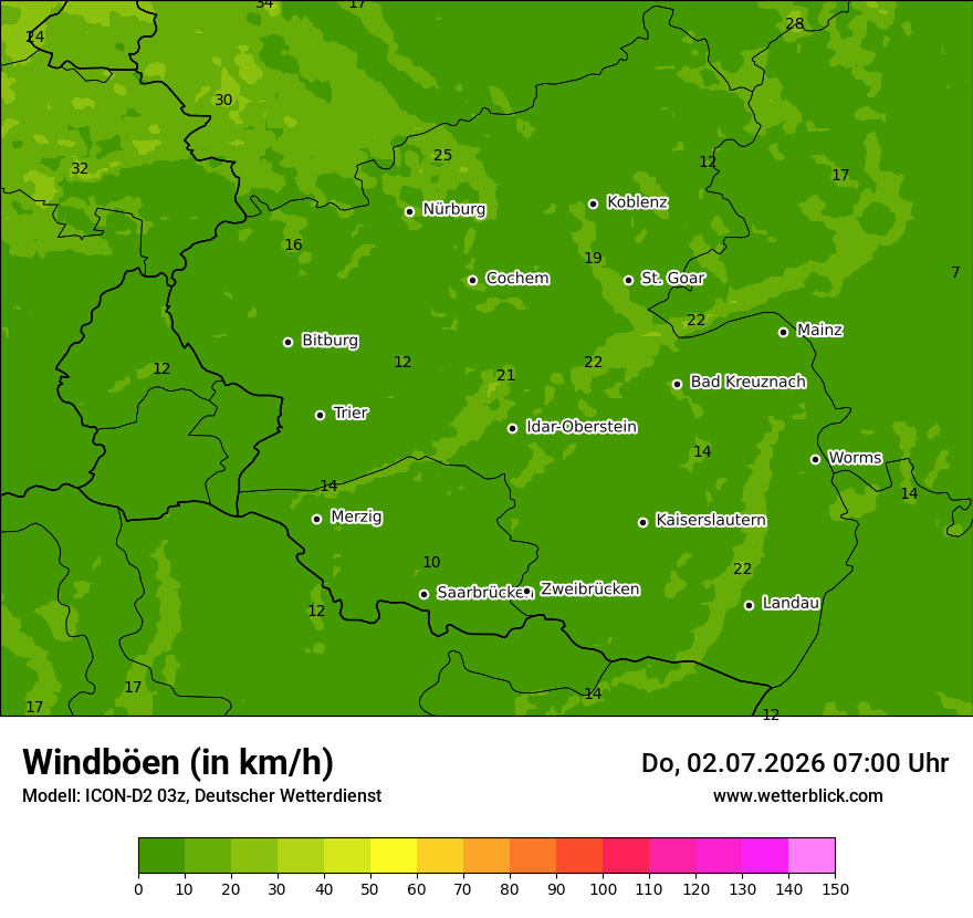 Maximale Windböen
