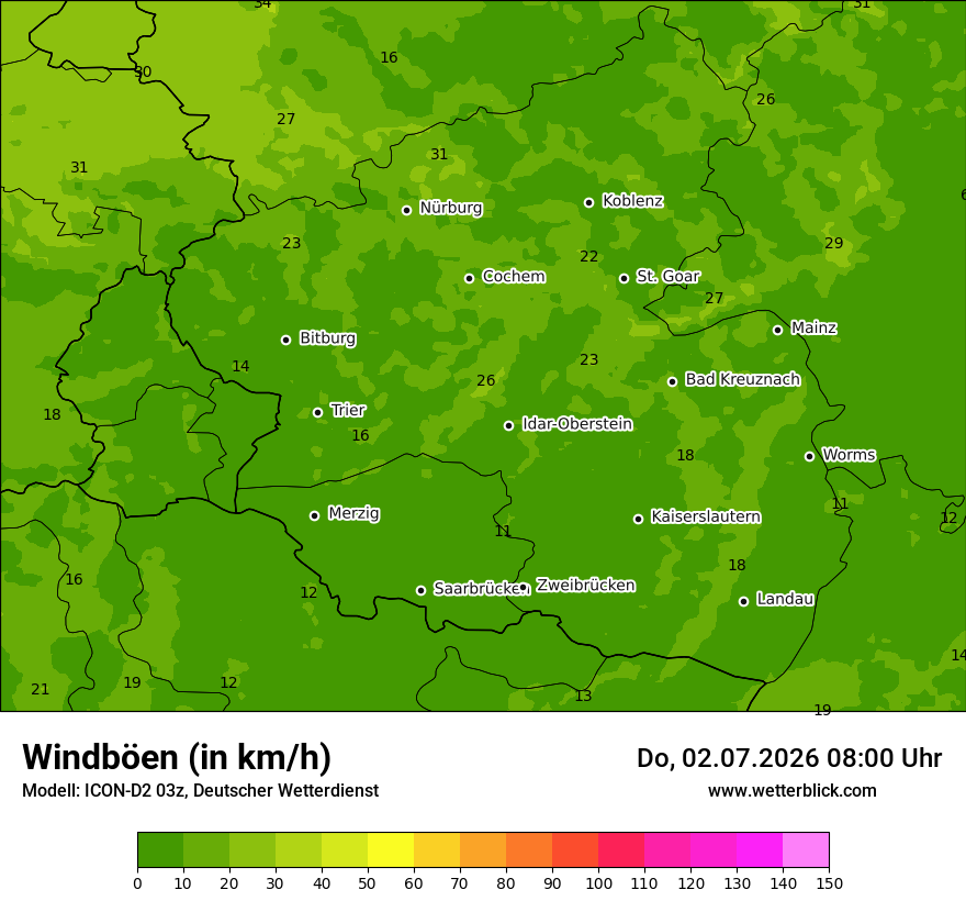 Maximale Windböen