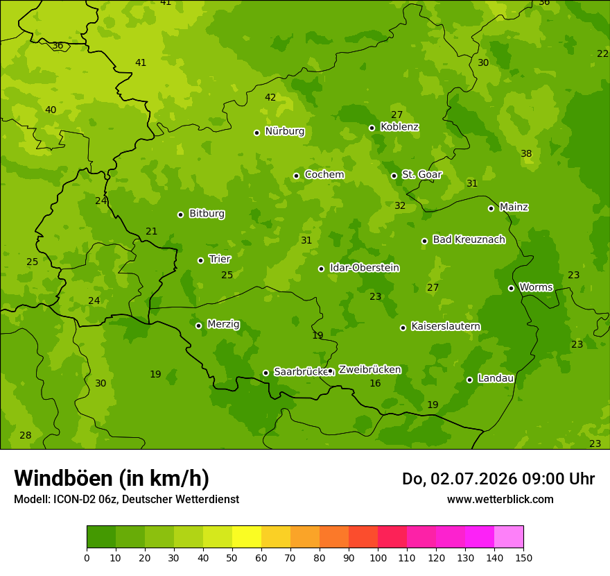 Maximale Windböen