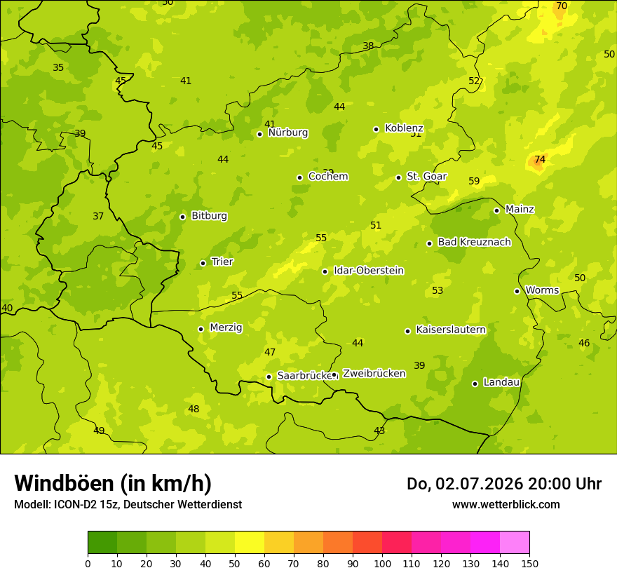 Maximale Windböen