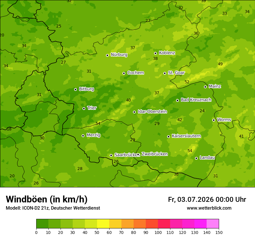 Maximale Windböen