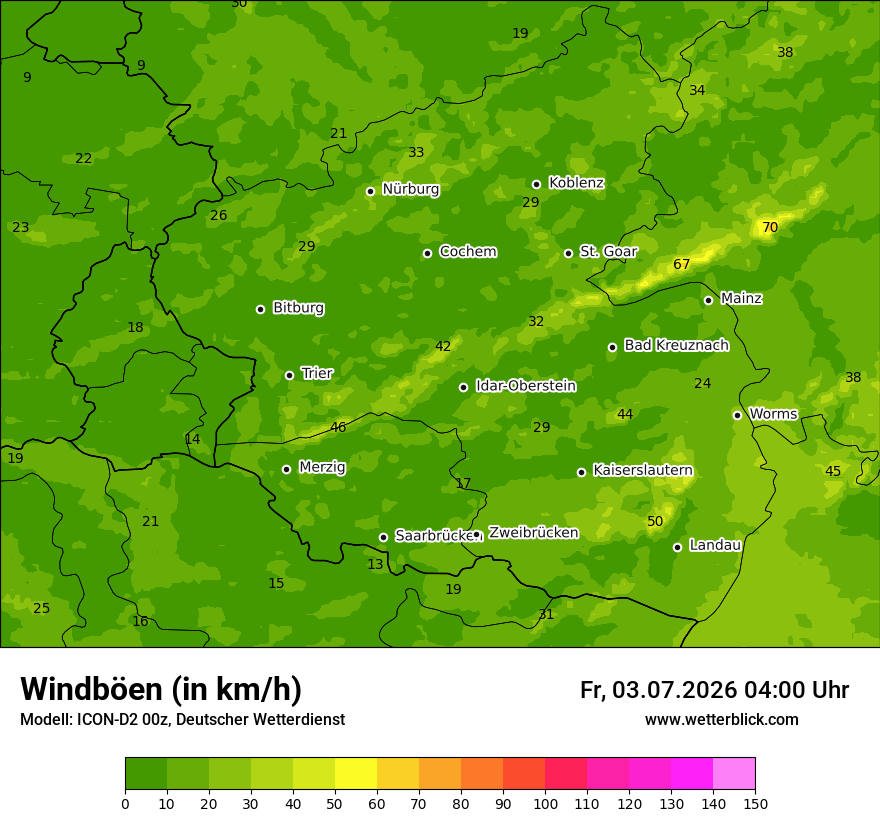 Maximale Windböen