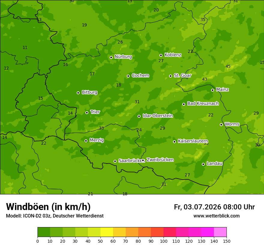 Maximale Windböen