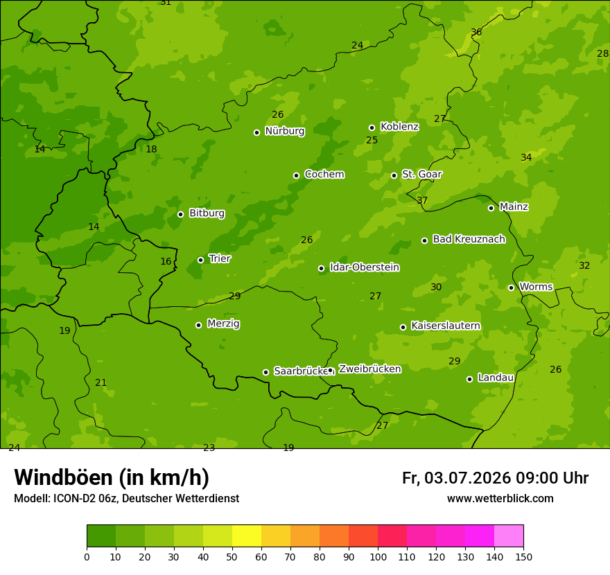 Maximale Windböen