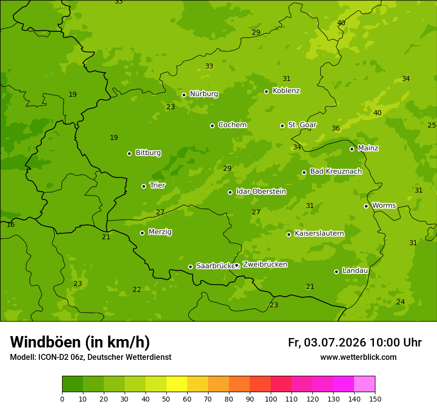 Maximale Windböen