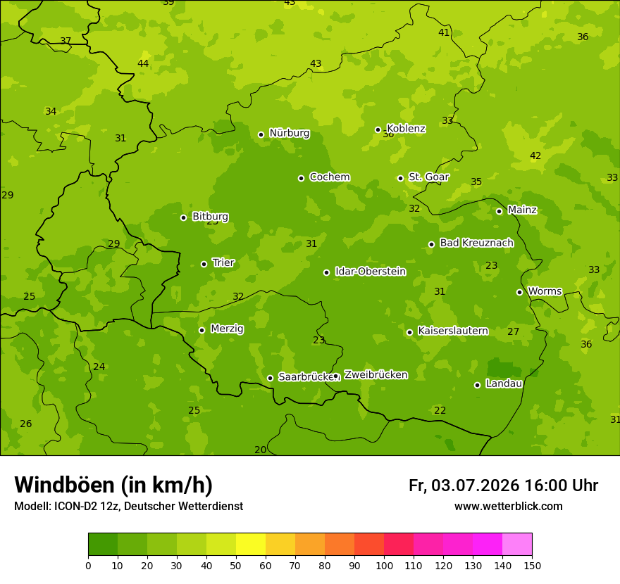 Maximale Windböen