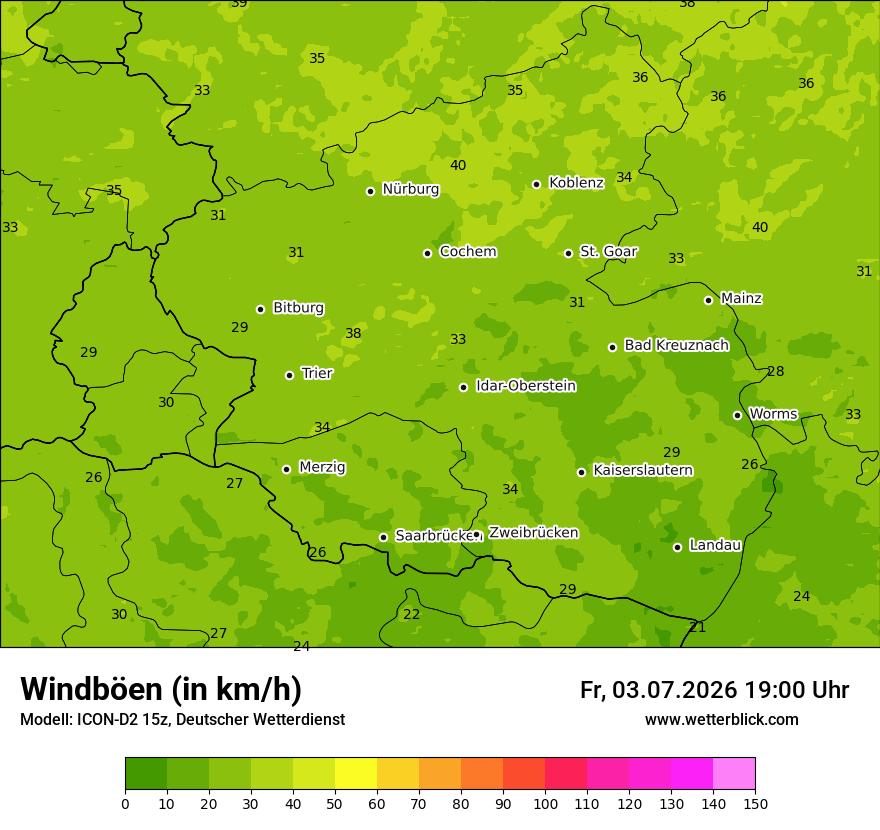 Maximale Windböen