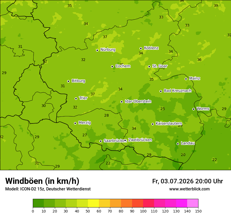 Maximale Windböen