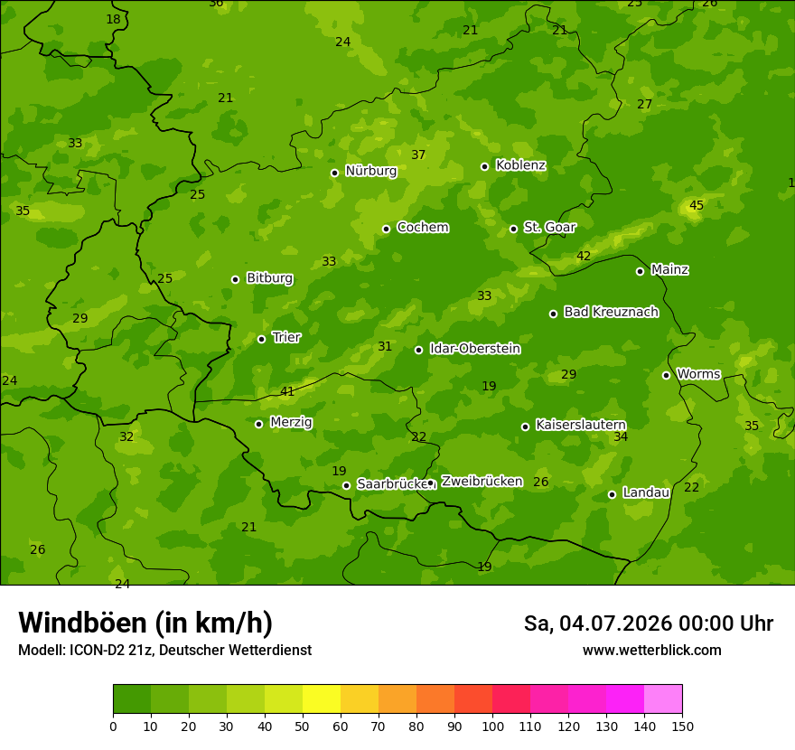 Maximale Windböen