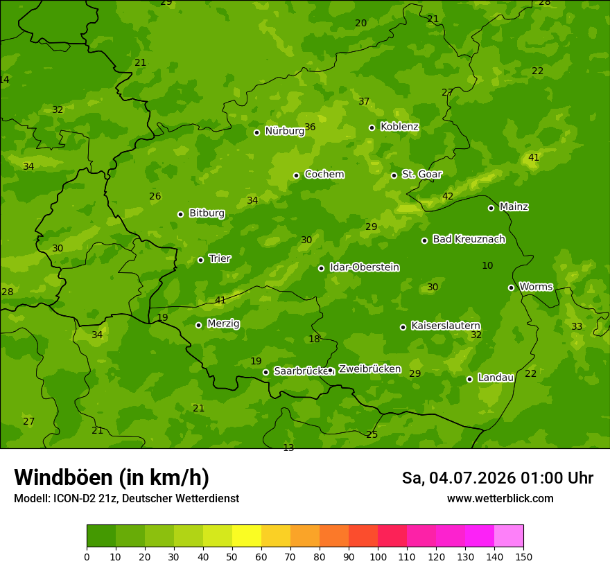 Maximale Windböen