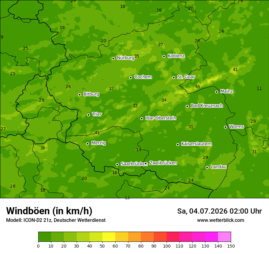Maximale Windböen