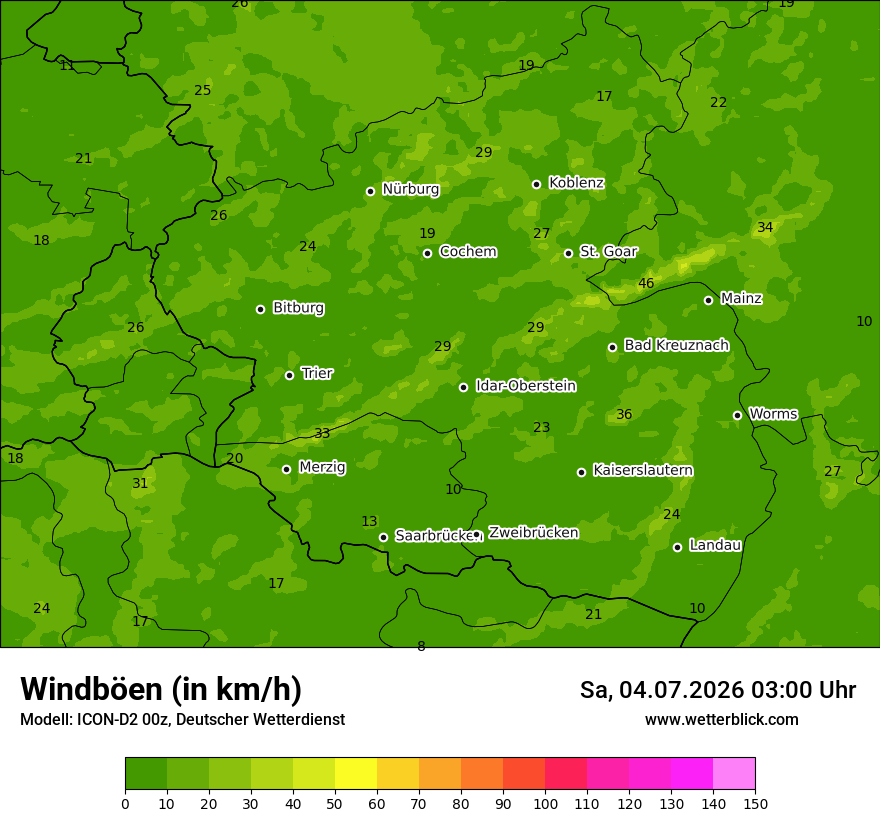 Maximale Windböen