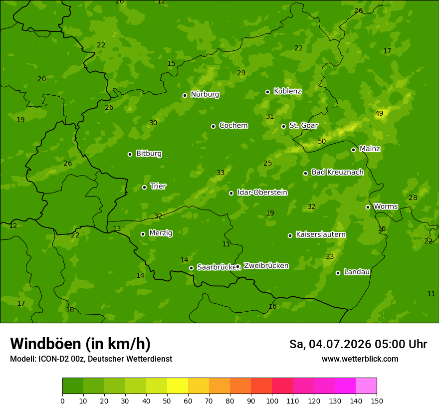 Maximale Windböen