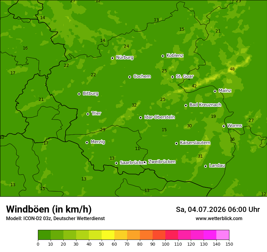 Maximale Windböen