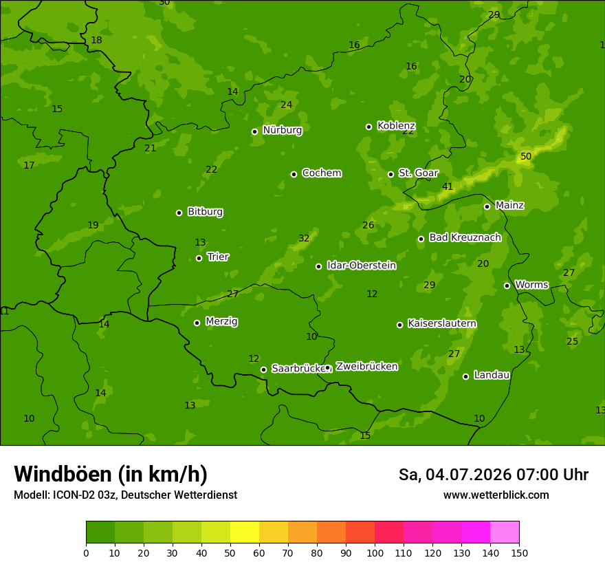Maximale Windböen