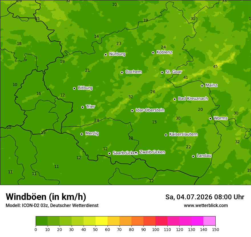 Maximale Windböen