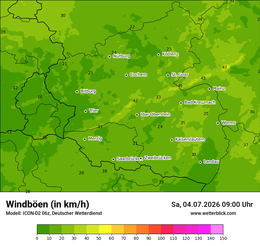 Maximale Windböen