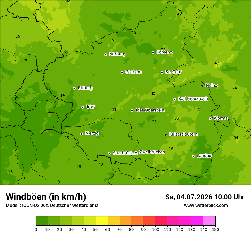 Maximale Windböen