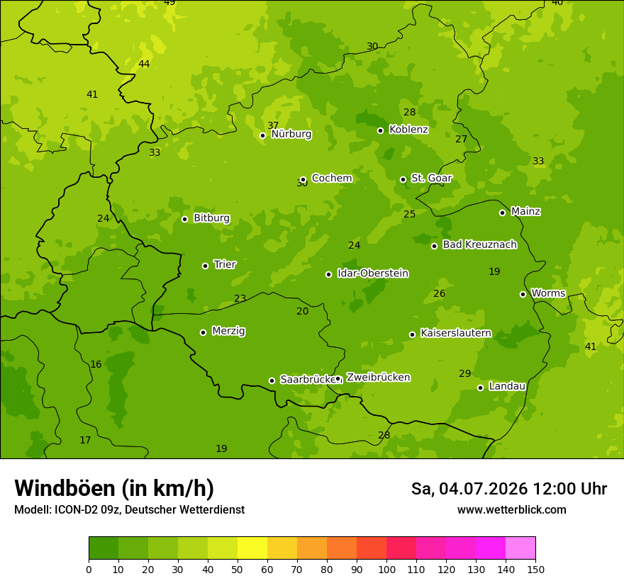 Maximale Windböen