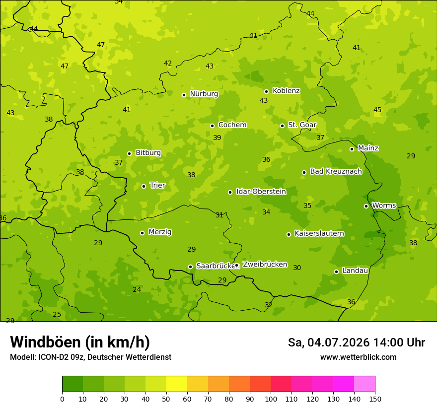 Maximale Windböen