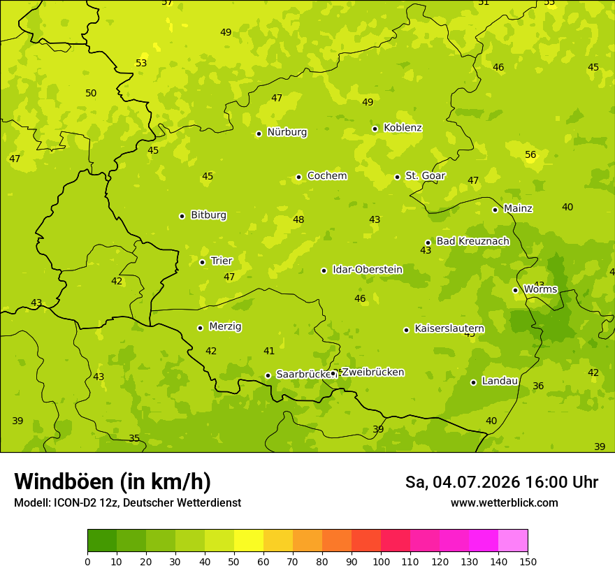 Maximale Windböen