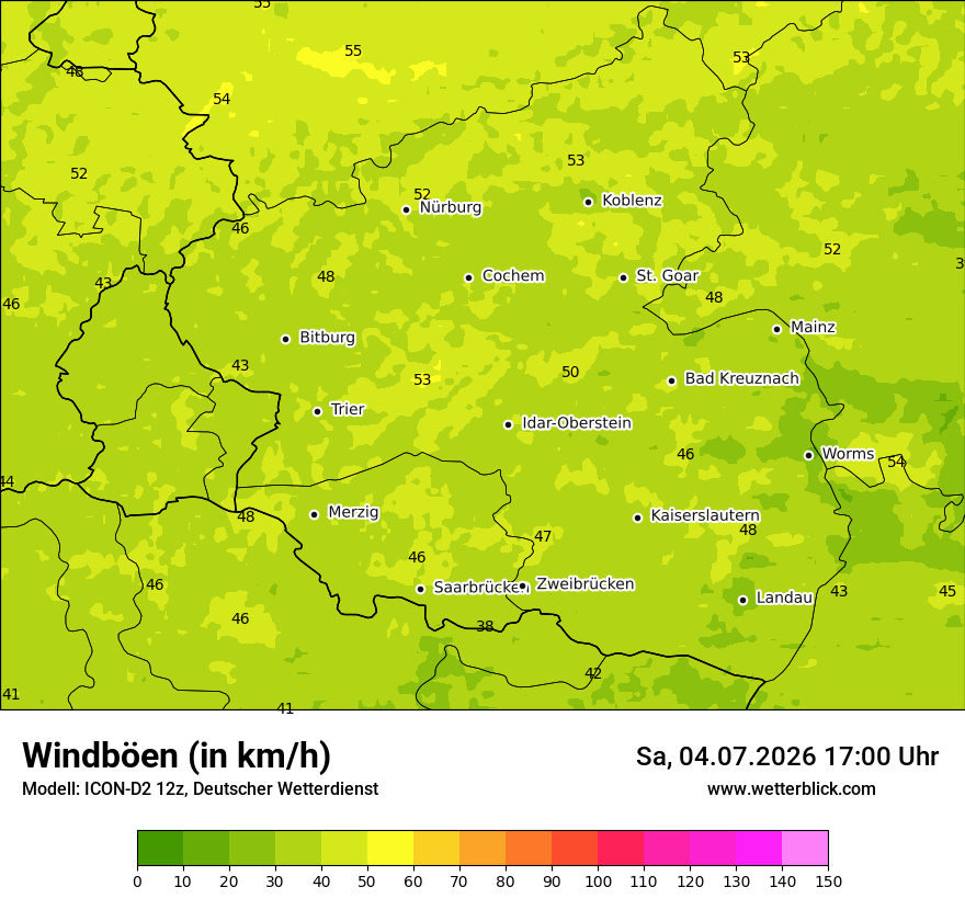 Maximale Windböen
