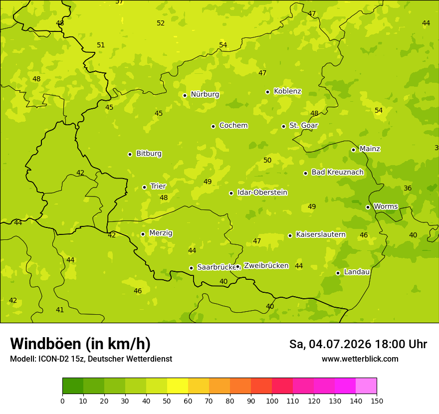 Maximale Windböen
