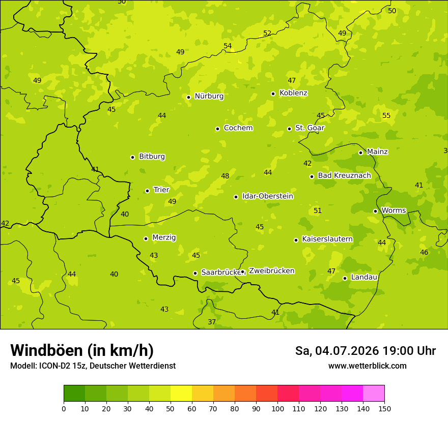 Maximale Windböen